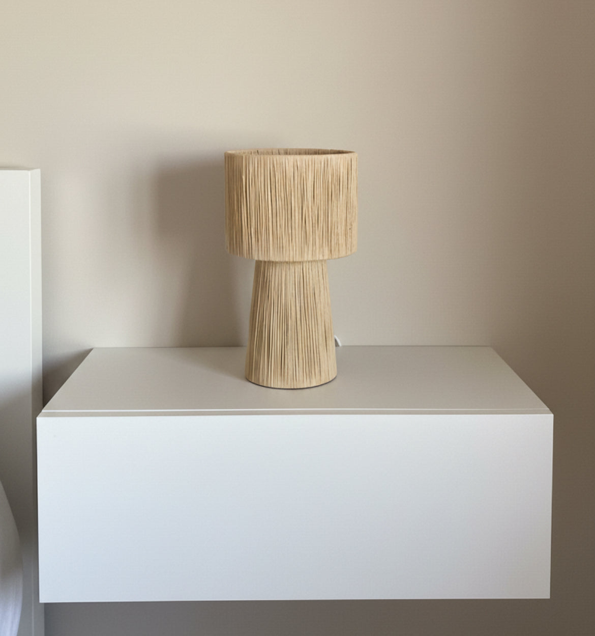 Lámpara mesa Rafia natural