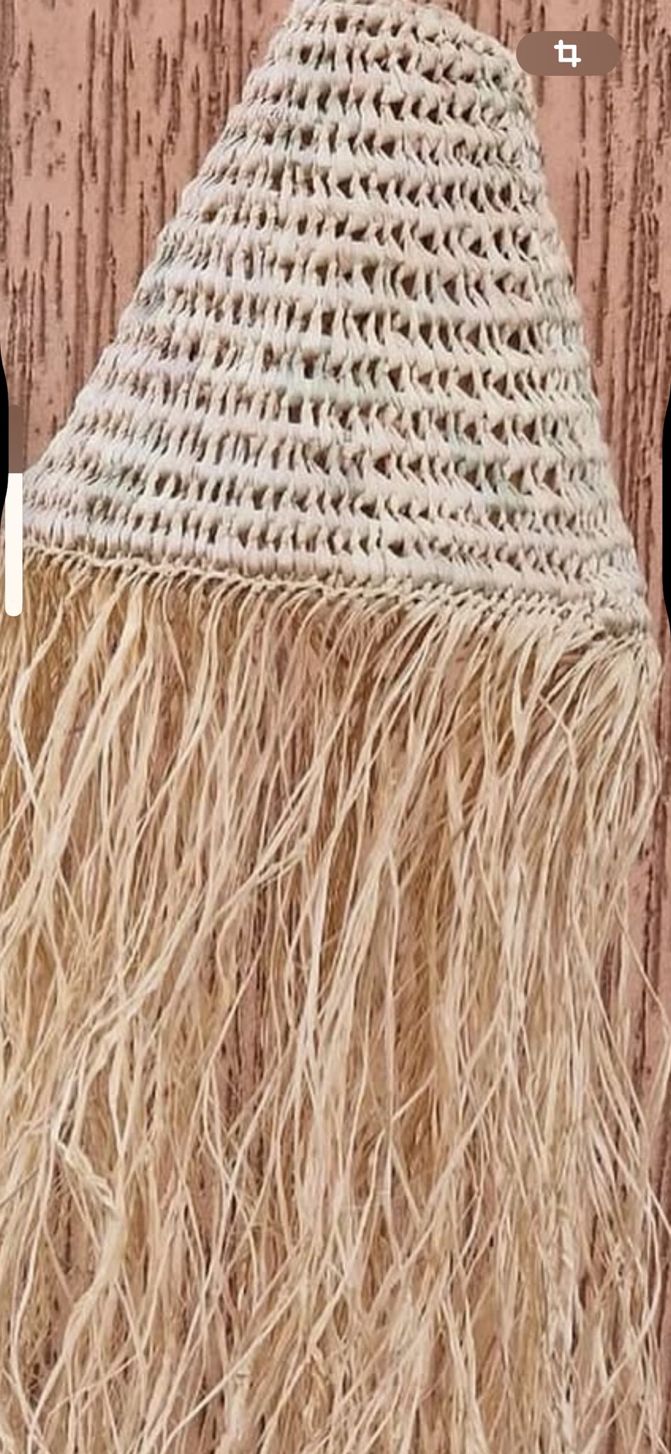 Lámpara de Rafia Natural con Flecos