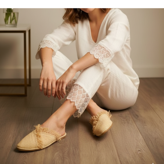 Mules rafia natural Cruz