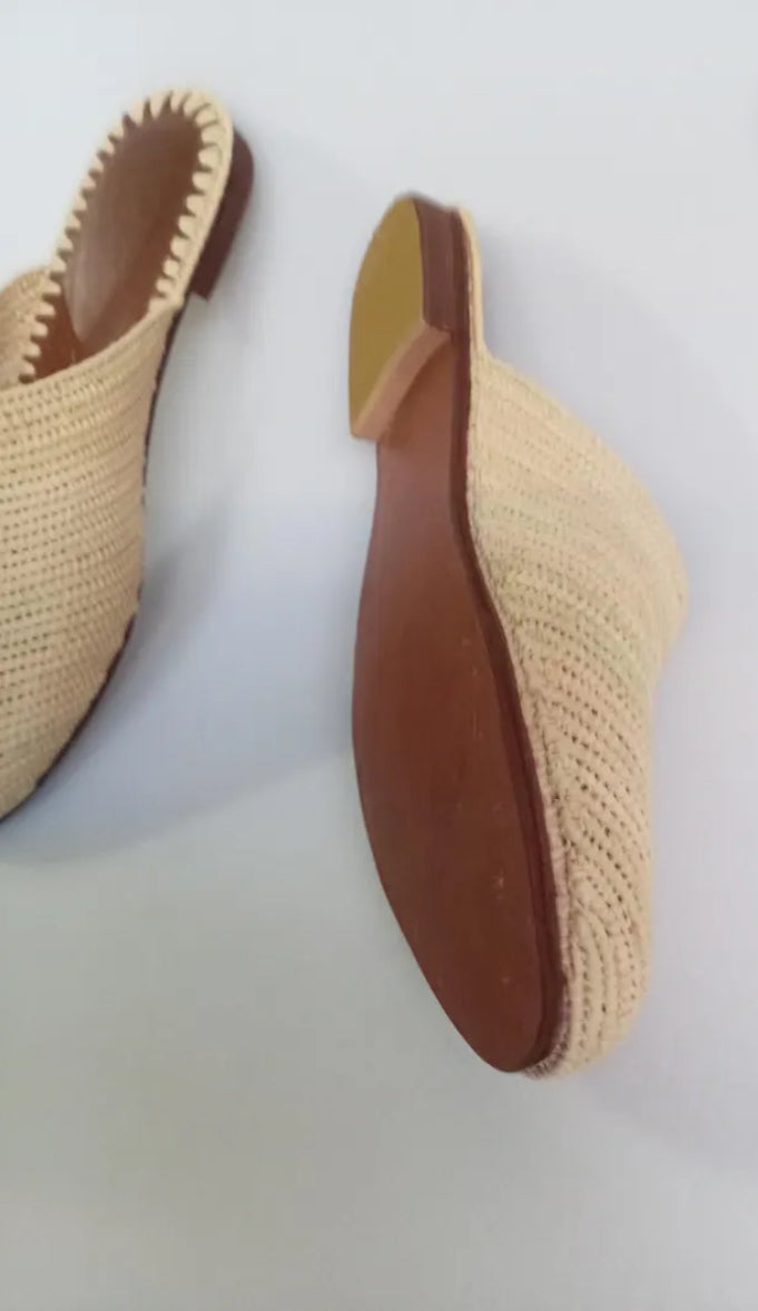 Mules Rafia color Natural