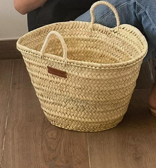 Capazo de Mano con asa de Rafia