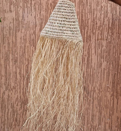 Lámpara de Rafia Natural con Flecos