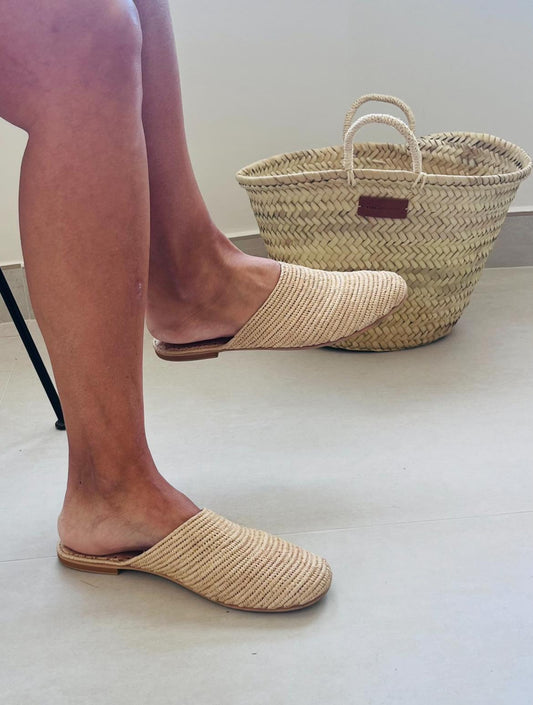 Mules Rafia color Natural