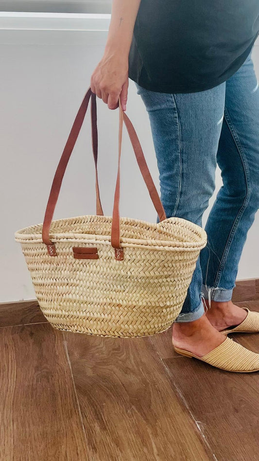 KIT ESENCIAL - capazo y mules rafia natural- Consigue 15% de descuento